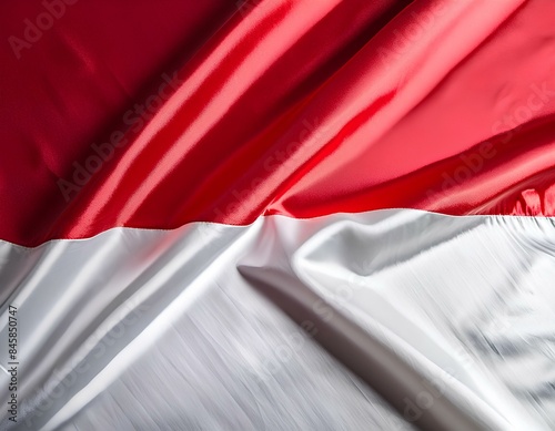 Red white waving flag premium background, Indonesia flag wallpaper