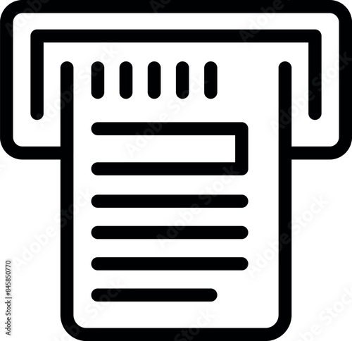 Office printer printing a document icon with bold outline style
