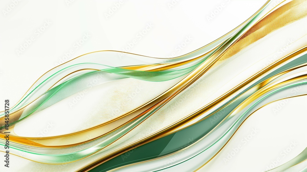 Gold and green wave abstract on white background Gold and green wave abstract on white background