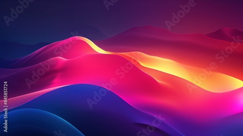Vibrant Abstract Waves in Neon Colors
