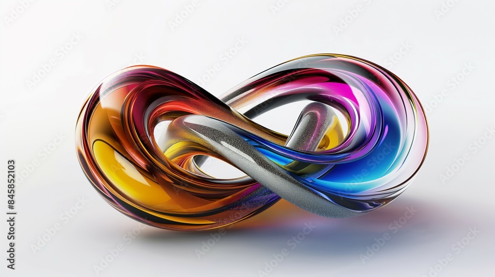 Colorful 3D abstract wave on white background Colorful 3D abstract wave on white background
