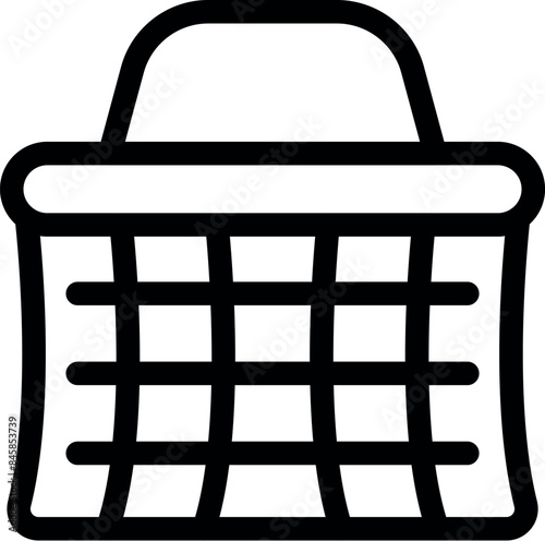 Simple line icon of an empty shopping basket representing online shopping and retail © ylivdesign