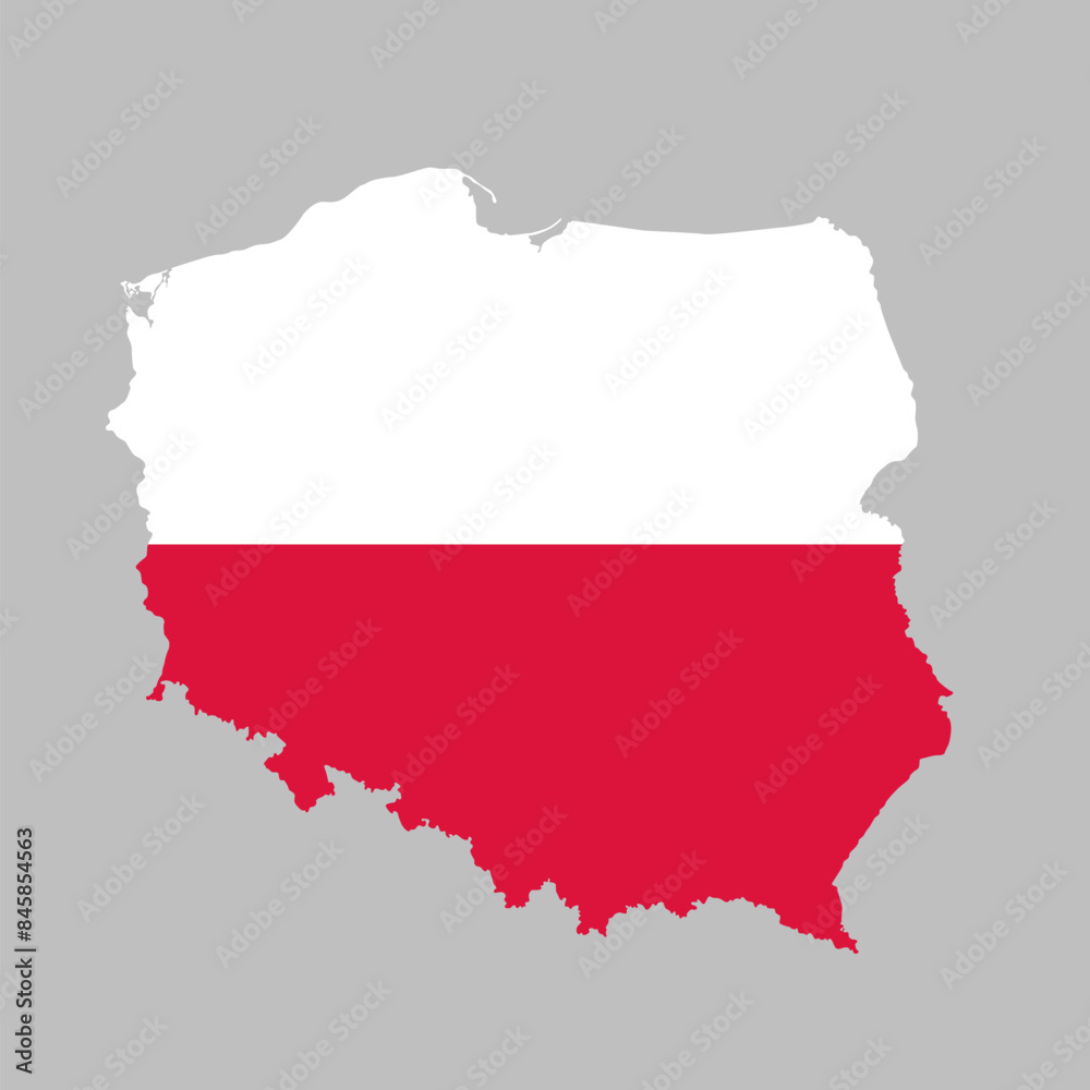 Vector map Poland made flag, Europe country