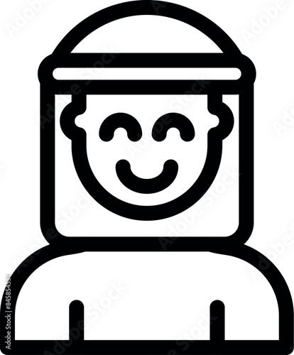 Arabic man with a big smile wearing traditional headwear keffiyeh or ghutrah