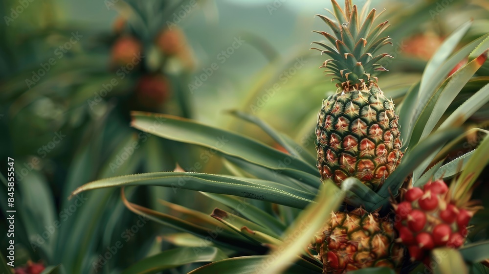 Pineapples are cultivated on trees in gardens Pineapples are cultivated on trees in gardens