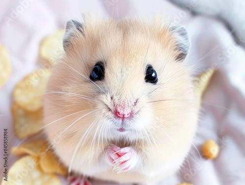 fluffy hamster eating © Наталья Бойко