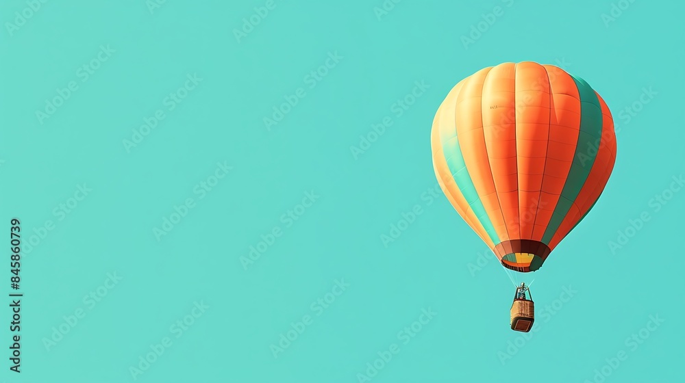 Obraz premium balloon, air, hot, sky, travel, vector, fly, illustration, basket, hot air balloon, flying, transportation, adventure, transport, flight, fun, icon, aerostat, color, airship, freedom, colorful, up, ba
