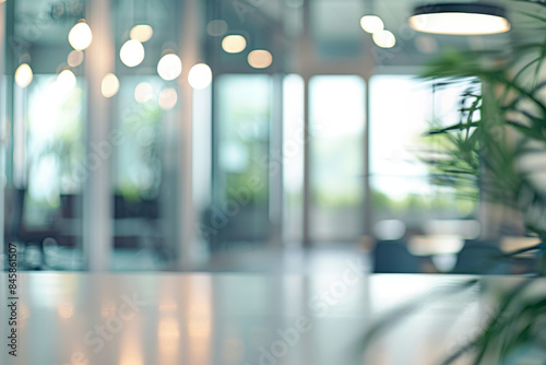 Wallpaper Mural A blurry image of a room with a plant in the foreground Torontodigital.ca