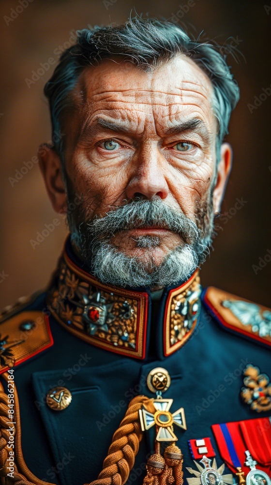 Portrait of a Distinguished Military Officer in Full Uniform. Generative ai Portrait of a Distinguished Military Officer in Full Uniform. Generative ai