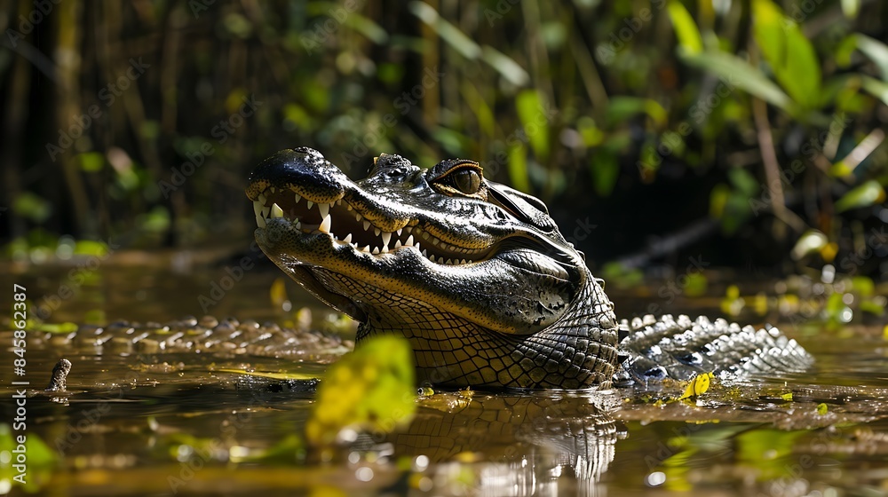 Black caiman on the laguna grande cuyabeno wildlife reserve sucumbios ecuador Black caiman on the laguna grande cuyabeno wildlife reserve sucumbios ecuador