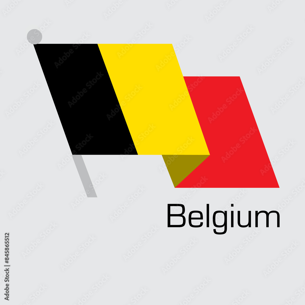 Fototapeta premium New Year with BELGIUM flag vector design. Waving flag banner style. Vector illustration, Eps 10