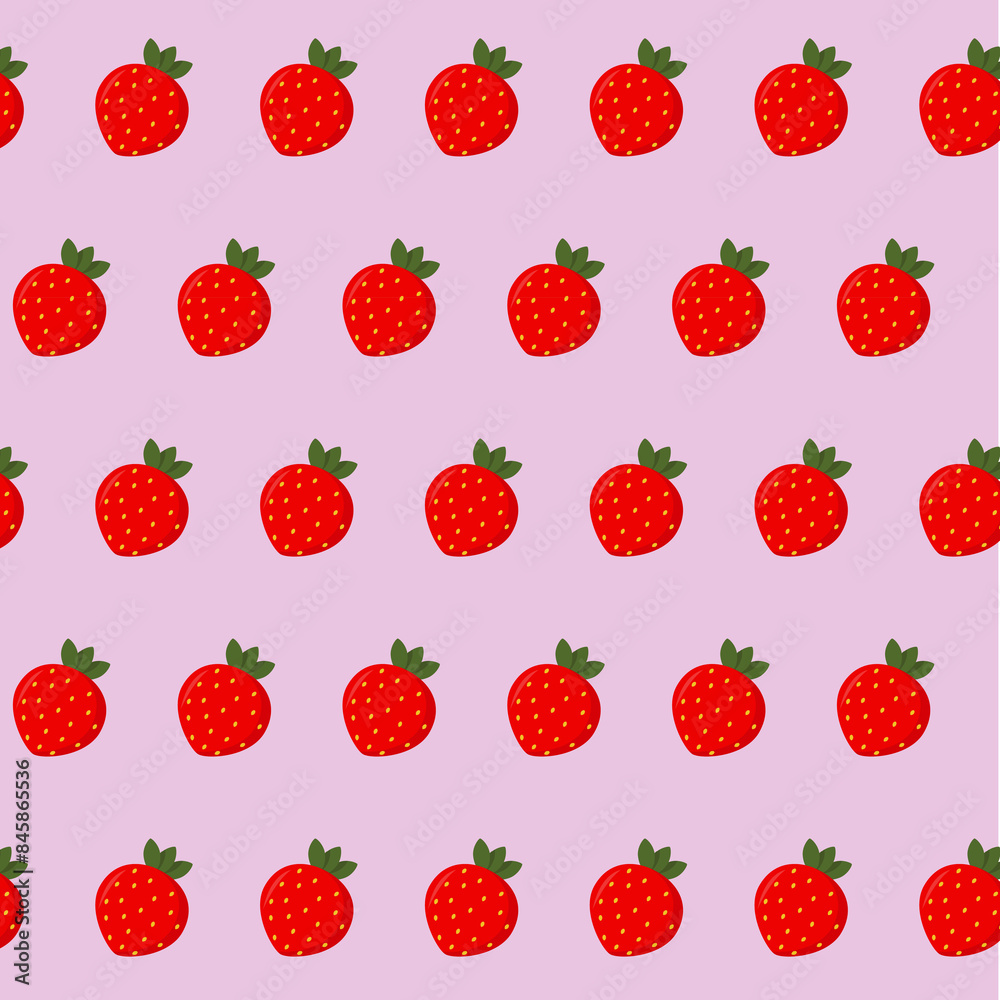 Strawberry pattern on pink background Strawberry pattern on pink background