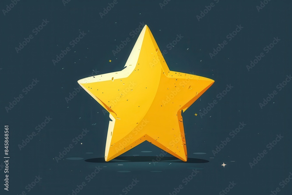 A textured yellow star illustration set against a dark blue background with tiny sparkles, suggesting inspiration or aspiration