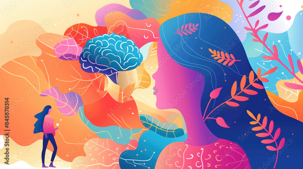 Mental Health Awareness Month. Vector web banner for social media, posters, cards, and flyers Mental Health Awareness Month. Vector web banner for social media, posters, cards, and flyers