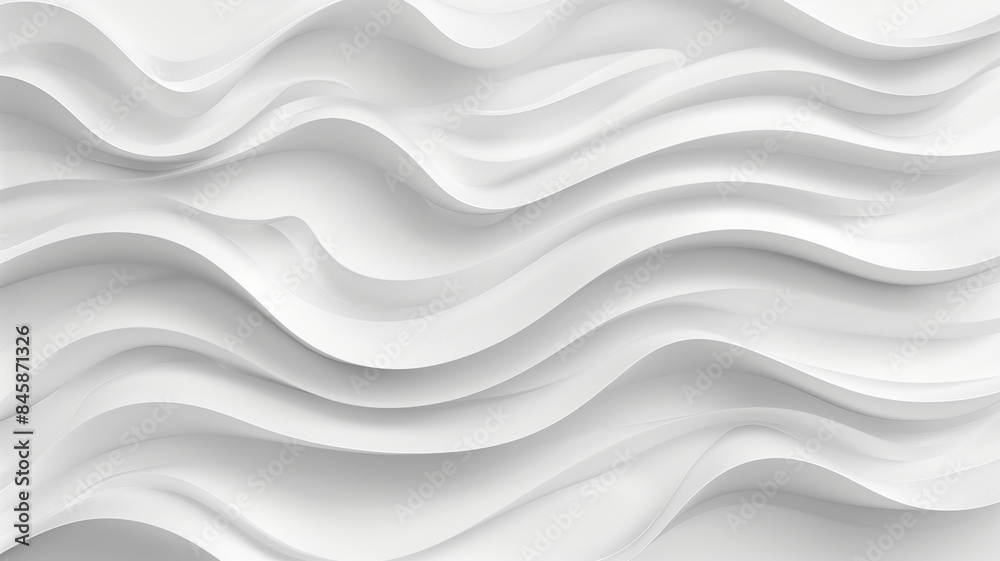 Abstract Wave Background. White Minimalistic Texture. Template 3d background. 3D pedestal podium with white paper swirl flow on white studio background. white background Abstract Wave Background. White Minimalistic Texture. Template 3d background. 3D pedestal podium with white paper swirl flow on white studio background. white background