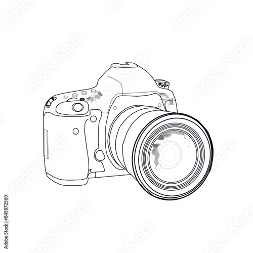 Black digital camera isolated on white with clipping path İCON
