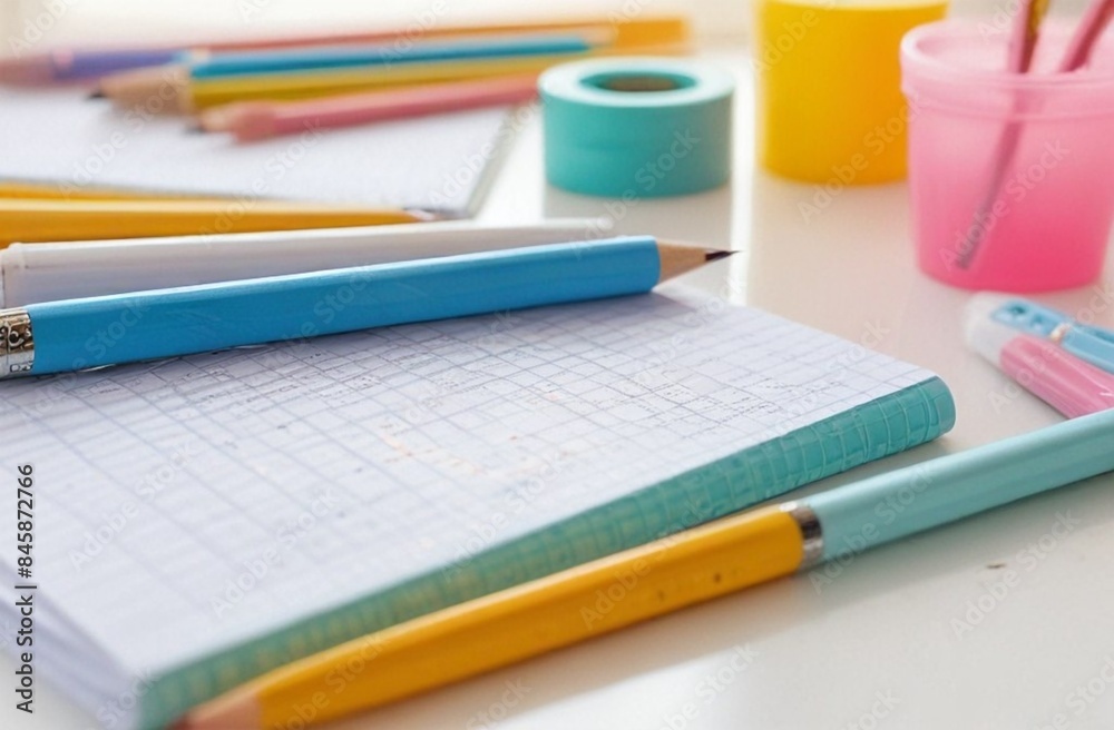 stationery, notebooks and pens lie on the table, back to school, notes and study notes, stationery, clothes, preparation, first of September, knowledge, education, illustration, cover stationery, notebooks and pens lie on the table, back to school, notes and study notes, stationery, clothes, preparation, first of September, knowledge, education, illustration, cover