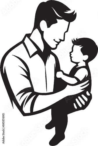 Wallpaper Mural father and son vector art illustration Torontodigital.ca