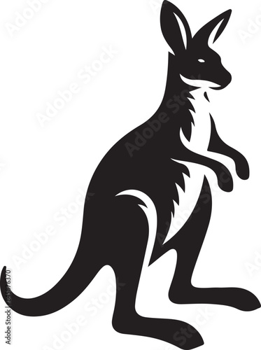 wallaby silhouette vector illustrationd