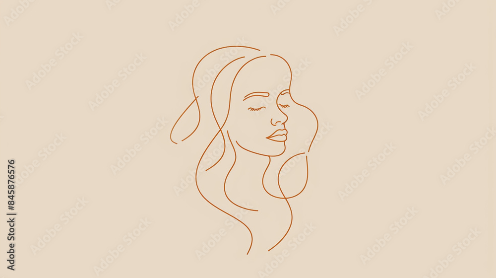 line art illustration of women face - Generative AI line art illustration of women face - Generative AI