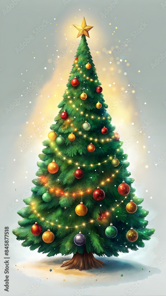 vector christmas tree with red christmas balls vector christmas tree with red christmas balls