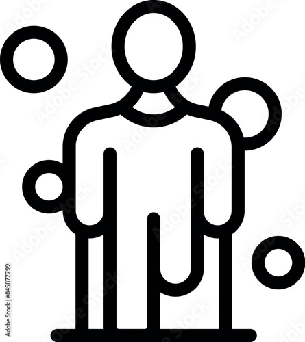 Simple icon of a person experiencing dizziness, vertigo, and loss of balance