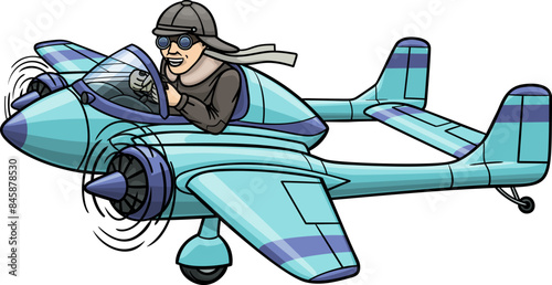 The pilot is flying a twin-engine, double-body aircraft.