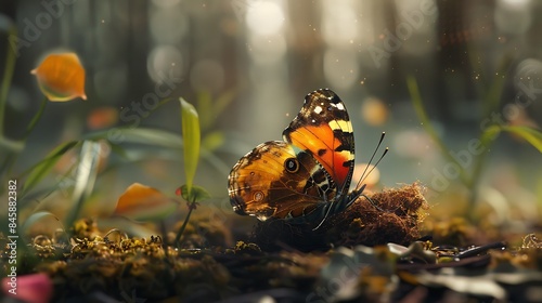 The concept of transformation depicted through a butterfly emerging from its chrysalis