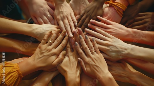The concept of unity depicted through diverse hands joining together in a circle