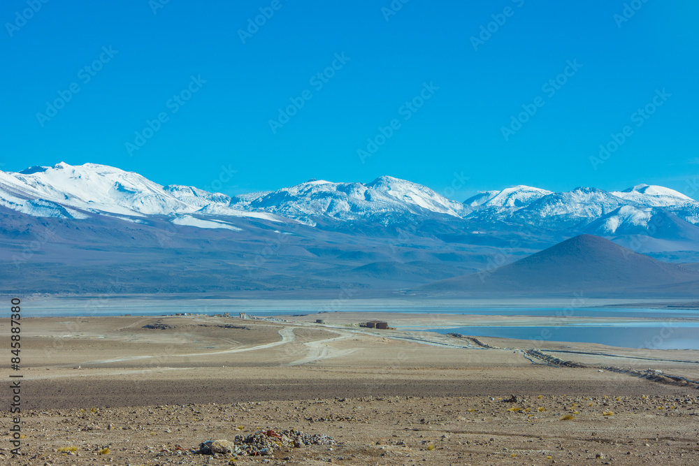 View of part of Laguna Blanca (White Lagoon) at the Eduardo Avaroa Andean Fauna National Reserve - Bolivia View of part of Laguna Blanca (White Lagoon) at the Eduardo Avaroa Andean Fauna National Reserve - Bolivia