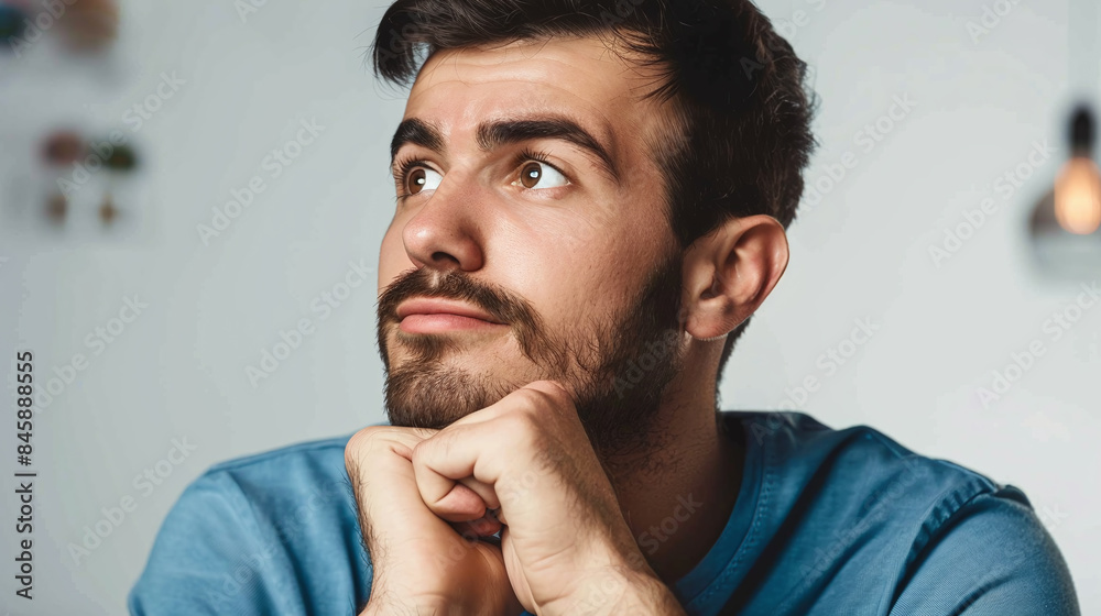 Fototapeta premium concept facial expression of person showing thinkful