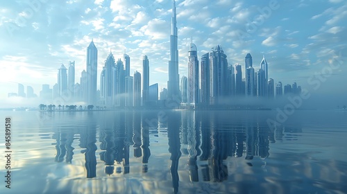 Contemporary metropolis silhouette in the Middle East © Sci-Tech