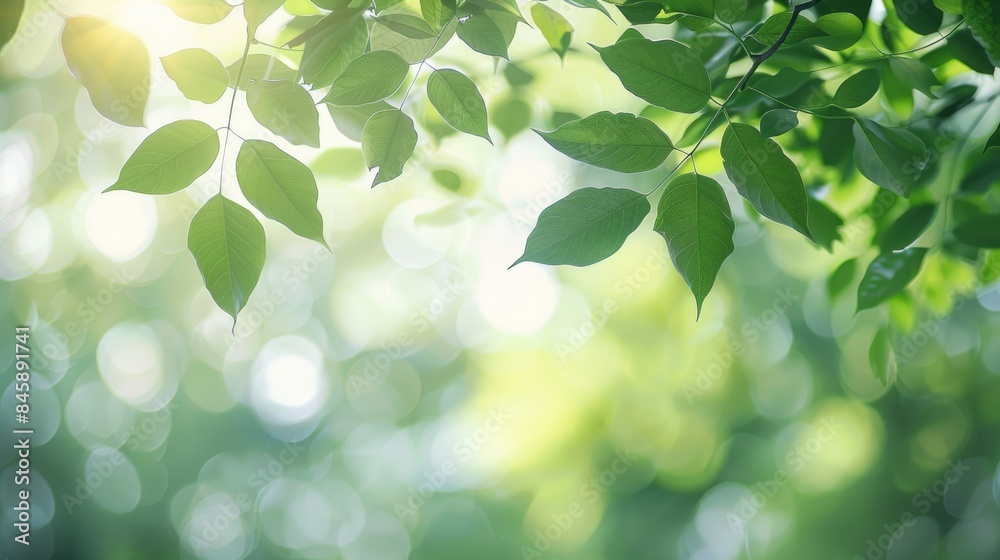 Blurred Nature Background featuring Green Leaves Blurred Nature Background featuring Green Leaves