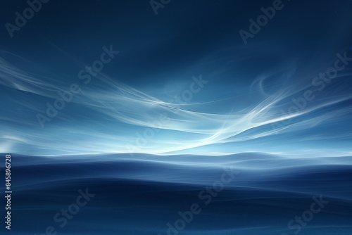Abstract Blue Waves with Light Streaks © Sandris