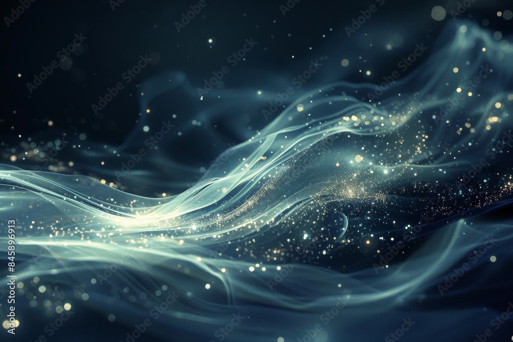 Naklejka premium Ethereal Waves of Light and Particles
