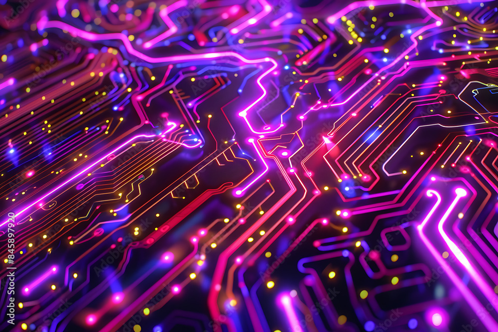 nspired by electronic circuits, with lines, dots, and patterns imitating electrical pathways and microchips, creating a modern and high-tech visual effect nspired by electronic circuits, with lines, dots, and patterns imitating electrical pathways and microchips, creating a modern and high-tech visual effect