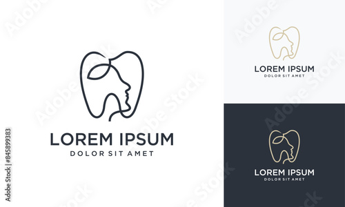 head logo design template with dental.head dental logo inspiration