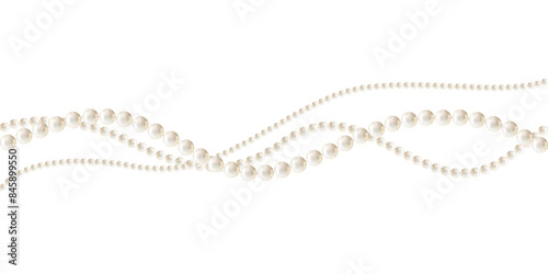 Pearls. Beads. Jewelry. Beautiful vector background. Garland. Festive decoration.