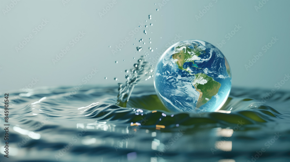 planet earth in the form of a water drop, water day, generative AI planet earth in the form of a water drop, water day, generative AI