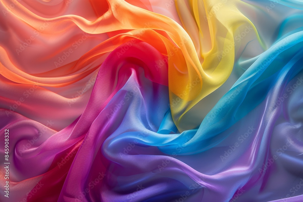 Silky Rainbow-Colored Fabric with Smooth and Vibrant Texture Featuring Rainbow Flag Colors
Silky Rainbow-Colored Fabric with Smooth and Vibrant Texture Featuring Rainbow Flag Colors