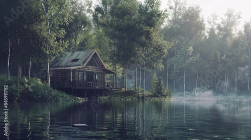 The lakeside cabin