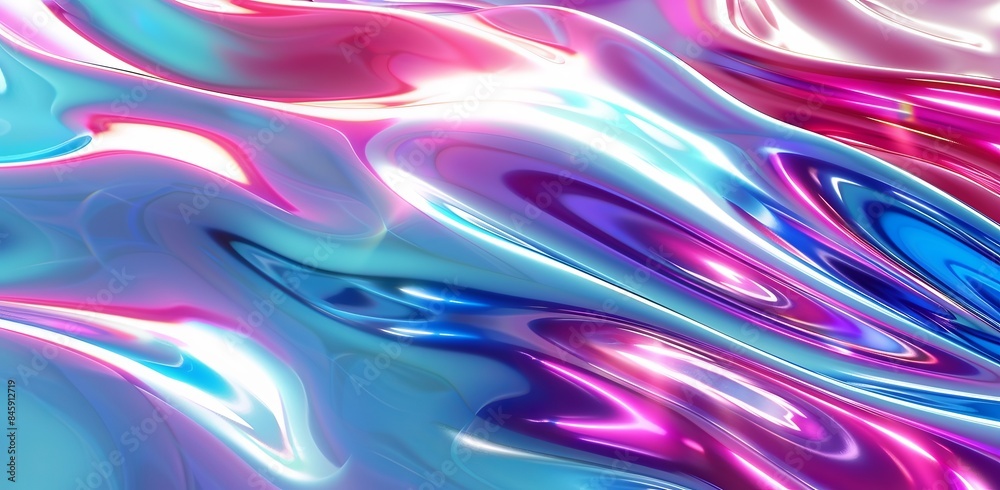 Representación 3D, fondo abstracto con coloridas ondas brillantes en colores rosa, azul y morado Representación 3D, fondo abstracto con coloridas ondas brillantes en colores rosa, azul y morado