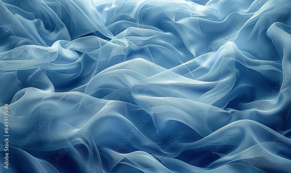 Abstract background of a semitransparent silk fabric of blue color Abstract background of a semitransparent silk fabric of blue color