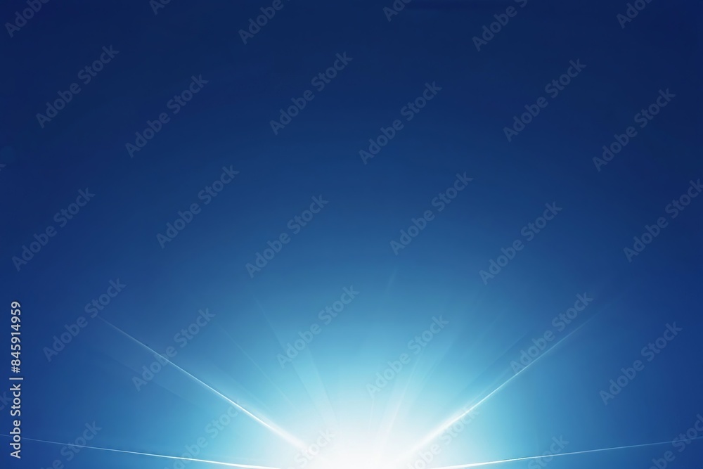 Fototapeta premium Sunshine glare on the blue background.