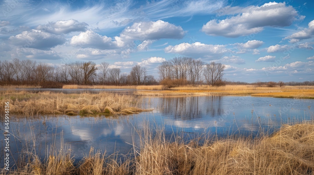 The beautiful scenery of Bombay Hook National Wildlife Refuge in early spring The beautiful scenery of Bombay Hook National Wildlife Refuge in early spring