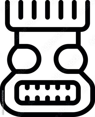This icon of an ancient tribal mask is perfect for projects related to history, anthropology or culture