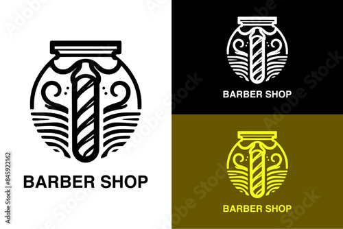 mustache retro razorblade vector objects barber shop haircut hair dresser beauty parlor salon logo