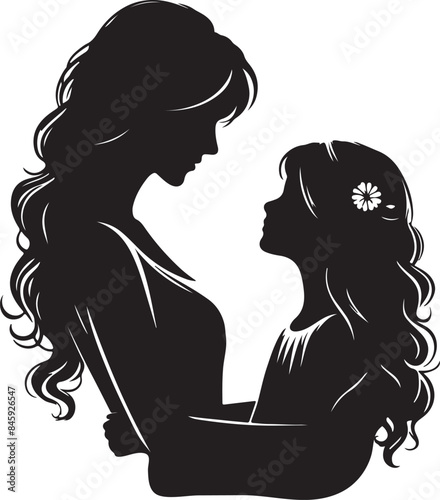 Mom and baby silhouettes, Mother and baby silhouette, Mother baby silhouette, Mom and baby 