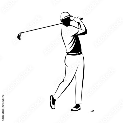 vector image of a golfer swinging a golf club.