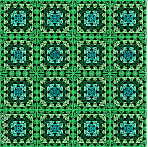 Pattern with crochet granny square wallpaper handmade decorative art design print 